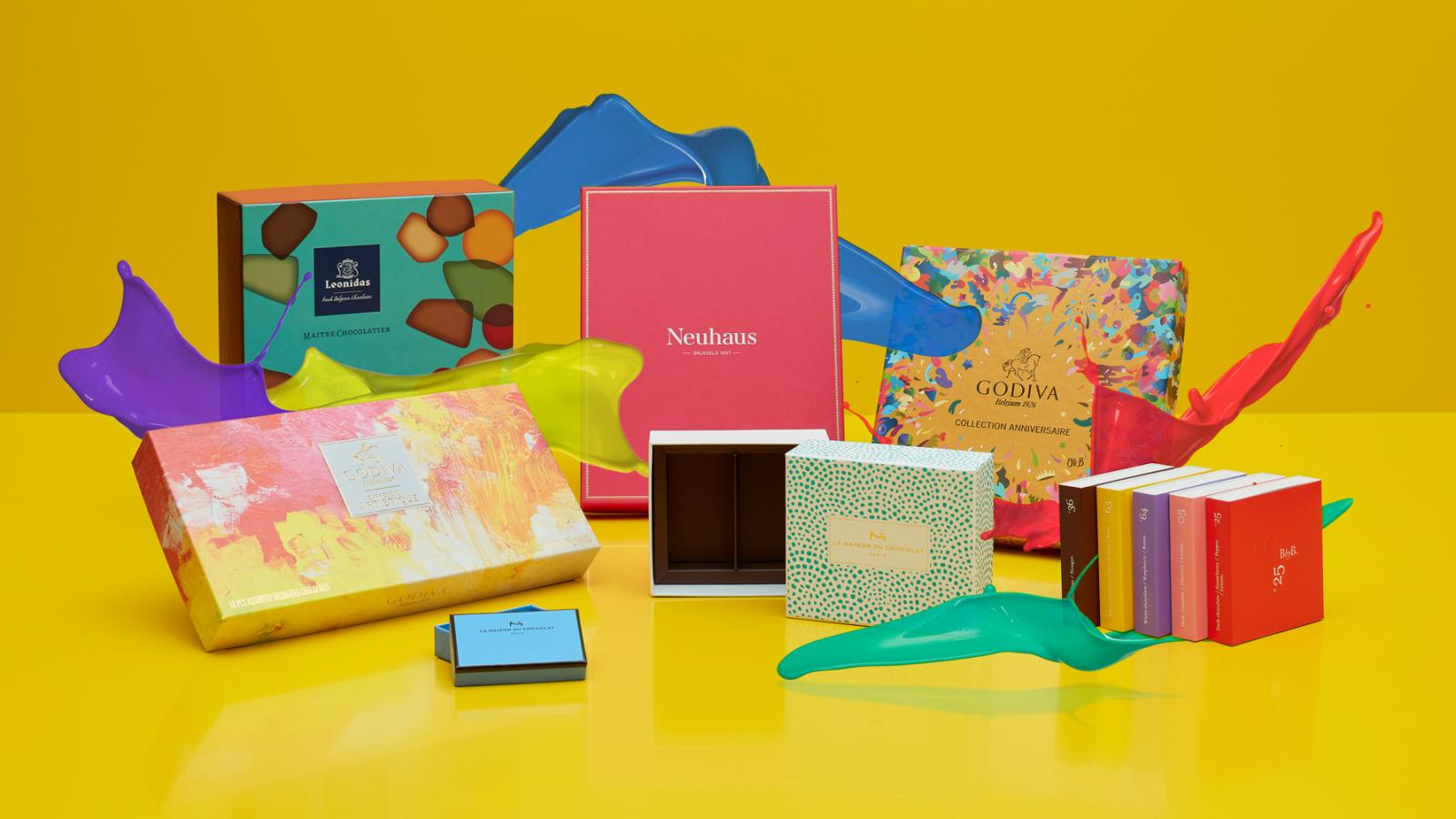 productfotografie luxe verpakkingen chocolade colors